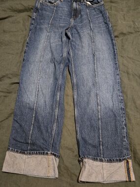 Primark Wide-Leg Flare Jeans in Medium Blue